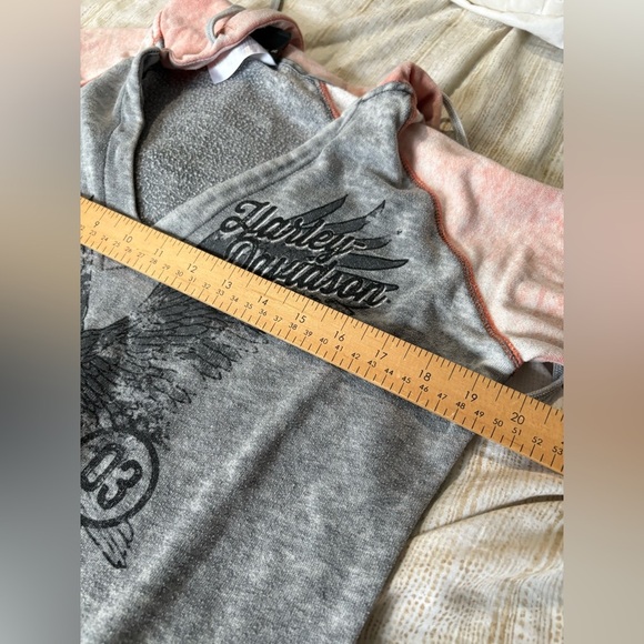 Harley Davidson women’s Bartels LA grey pink lightweight pullover hoodie large - Picture 10 of 13